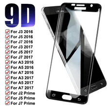 Protecteur d'écran, en verre trempé 9D, pour Samsung Galaxy S7 A3 A5 A7 J3 J5 J7 2016 2017 J2 J5 J7 Prime J4 Core=