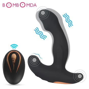 Male Vibrating Prostate Massager Anal Plug Waterproof With Powerful Motors 12 Stimulation Patterns Butt Anus Silicone Sex Toys