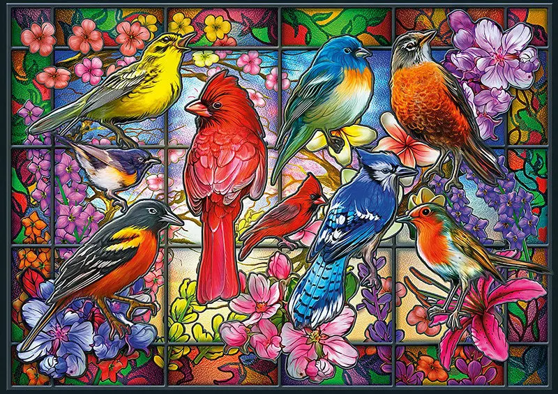 

Jmine Div 5D Cardinal Bird Flower Glass Full Diamond Painting cross stitch kits art High Quality Animal 3D paint by diamonds