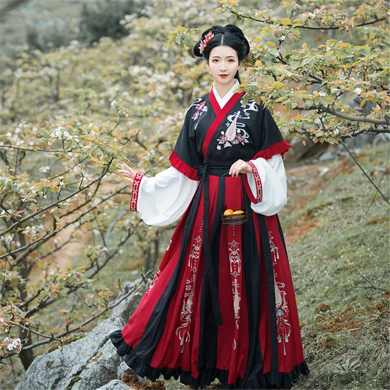 Chinese Traditioanl Hanfu for Woman Oriental Stage Performance Retro Embroidered Folk Dresses Retro Princess Festival Outfit
Chinese Traditioanl Hanfu for Woman Oriental Stage Performance Retro Embroidered Folk Dresses Retro Princess Festival Outfit