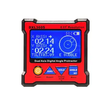 DXL360S Dual-axis Digital Display Level Gauge Angle Protractor Electronic Inclinometer Angle Meter Mini Level Magnetic Base
DXL360S Dual-axis Digital Display Level Gauge Angle Protractor Electronic Inclinometer Angle Meter Mini Level Magnetic Base