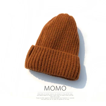 Solid Color Core Yarn Double Layer Thickening Knit Hat Joker Ladies Fall/Winter Cap Skullies Cashmere Beanies Warm Outdoor Wear 
Solid Color Core Yarn Double Layer Thickening Knit Hat Joker Ladies Fall/Winter Cap Skullies Cashmere Beanies Warm Outdoor Wear