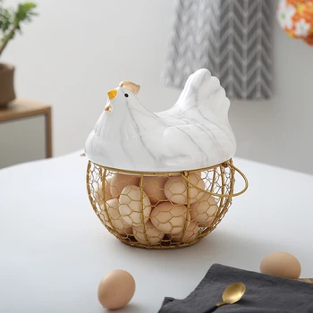 Iron Egg Storage Basket Fruit Basket Creative Collection Ceramic Hen Oraments Decoration Kitchen Accessories
Iron Egg Storage Basket Fruit Basket Creative Collection Ceramic Hen Oraments Decoration Kitchen Accessories