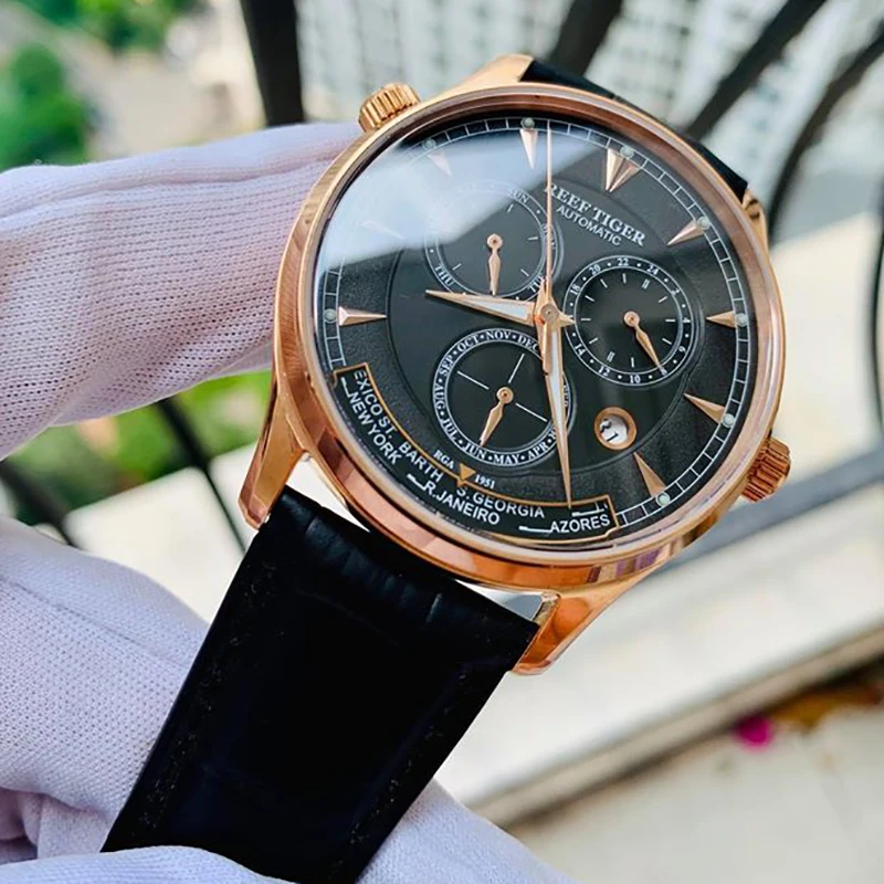 Часы мужские механические водонепроницаемые с кожаным ремешком|watch automatic|watch