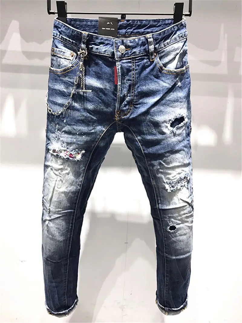 Brand Designer Men Denim Biker Jeans Embroidery Pants Fashion Dsq Holes Trousers D2-A189 
Brand Designer Men Denim Biker Jeans Embroidery Pants Fashion Dsq Holes Trousers D2-A189