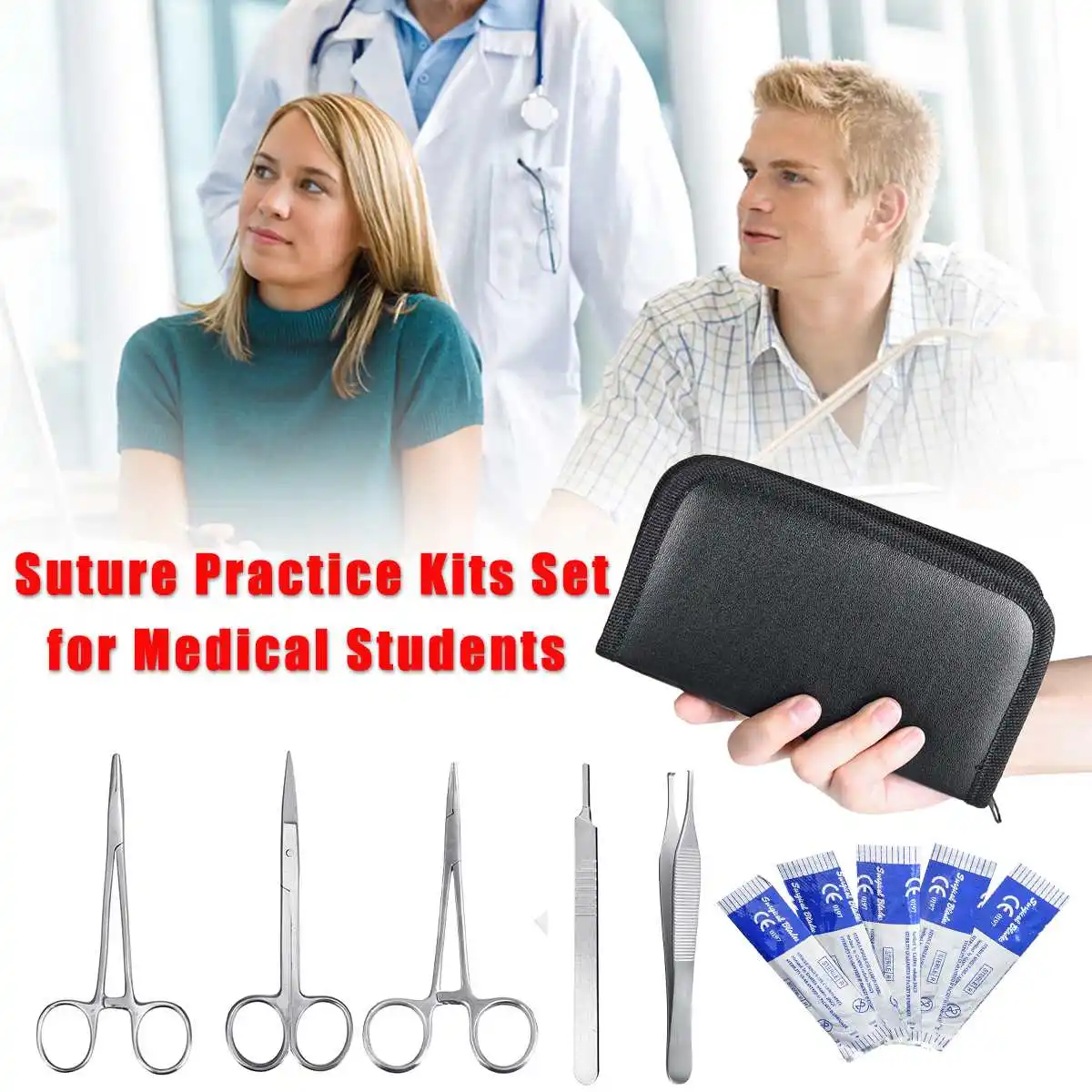 11pcs Medical Instruments Suture Kit Surgical Training Silicone Suture Pad Model Needle Scissors Doctors Nurse Suture Practice
11pcs Medical Instruments Suture Kit Surgical Training Silicone Suture Pad Model Needle Scissors Doctors Nurse Suture Practice