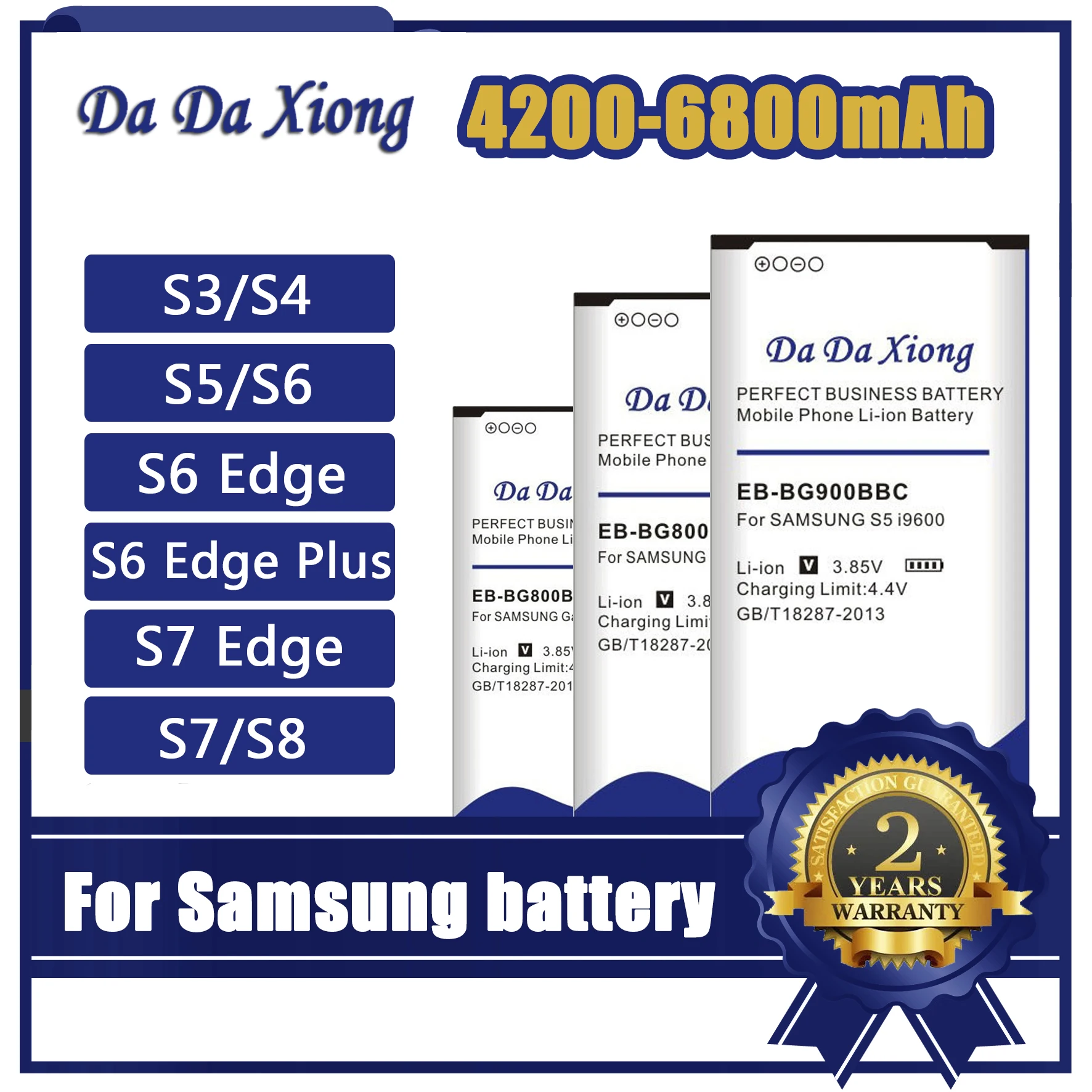 High capacity Battery For Samsung S5 S6 S3 S4 Edge Plus S7 S8 Mobile Phone Replacement Batteries EB-BG950ABE B600BE EB-BG935ABE
High capacity Battery For Samsung S5 S6 S3 S4 Edge Plus S7 S8 Mobile Phone Replacement Batteries EB-BG950ABE B600BE EB-BG935ABE