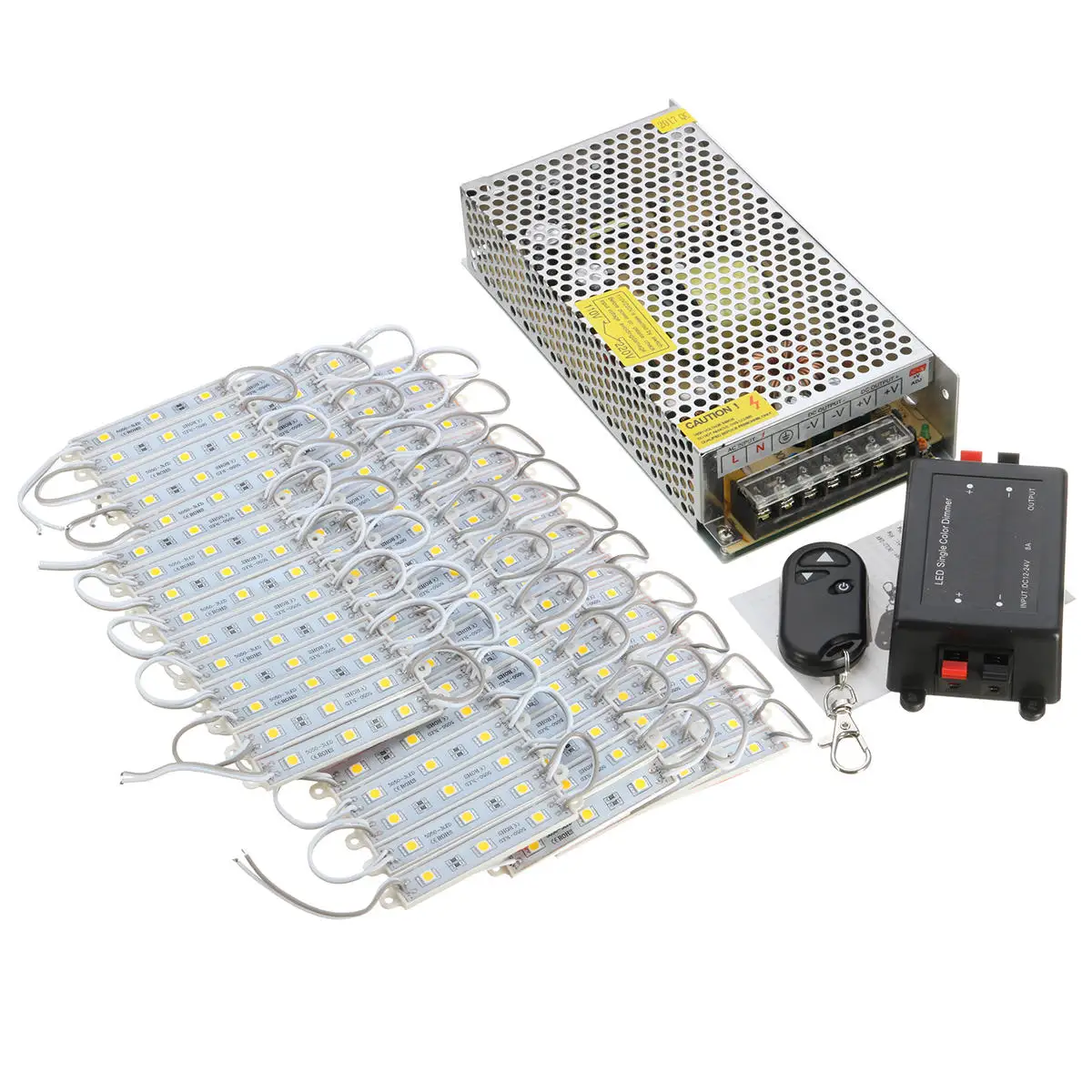 90PCS 5 Colors SMD5050 LED Module Store Strip Light Front Window Lamp + Power Supply + Remote DC12V
90PCS 5 Colors SMD5050 LED Module Store Strip Light Front Window Lamp + Power Supply + Remote DC12V