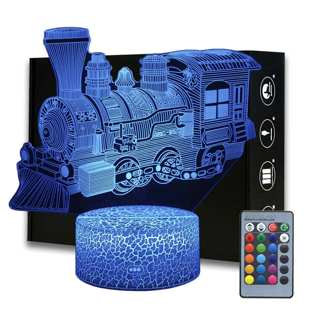 3D Illusion Train Night Light Vehicles Pattern Desk Lamp Kids Bedroom Decoration Lamp Creative Gifts For Birthday Christmas
3D Illusion Train Night Light Vehicles Pattern Desk Lamp Kids Bedroom Decoration Lamp Creative Gifts For Birthday Christmas