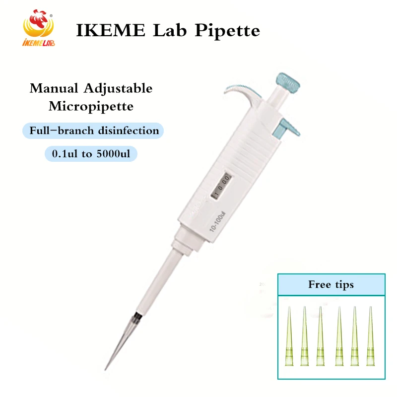 Laboratory Pipette 0.1-5000ul Plastic Pipette Full Sterilizable Adjustable Digital Micropipette Lab Equipment with Pipette Tips
Laboratory Pipette 0.1-5000ul Plastic Pipette Full Sterilizable Adjustable Digital Micropipette Lab Equipment with Pipette Tips