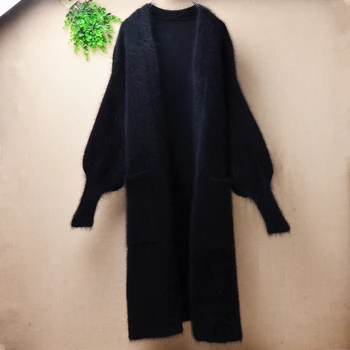 Fashion Pure black Long style Lantern sleeves tight cuffs Mink Cashmere knitted sweater coat Cardigans Mantle Cloak winter Cope
Fashion Pure black Long style Lantern sleeves tight cuffs Mink Cashmere knitted sweater coat Cardigans Mantle Cloak winter Cope