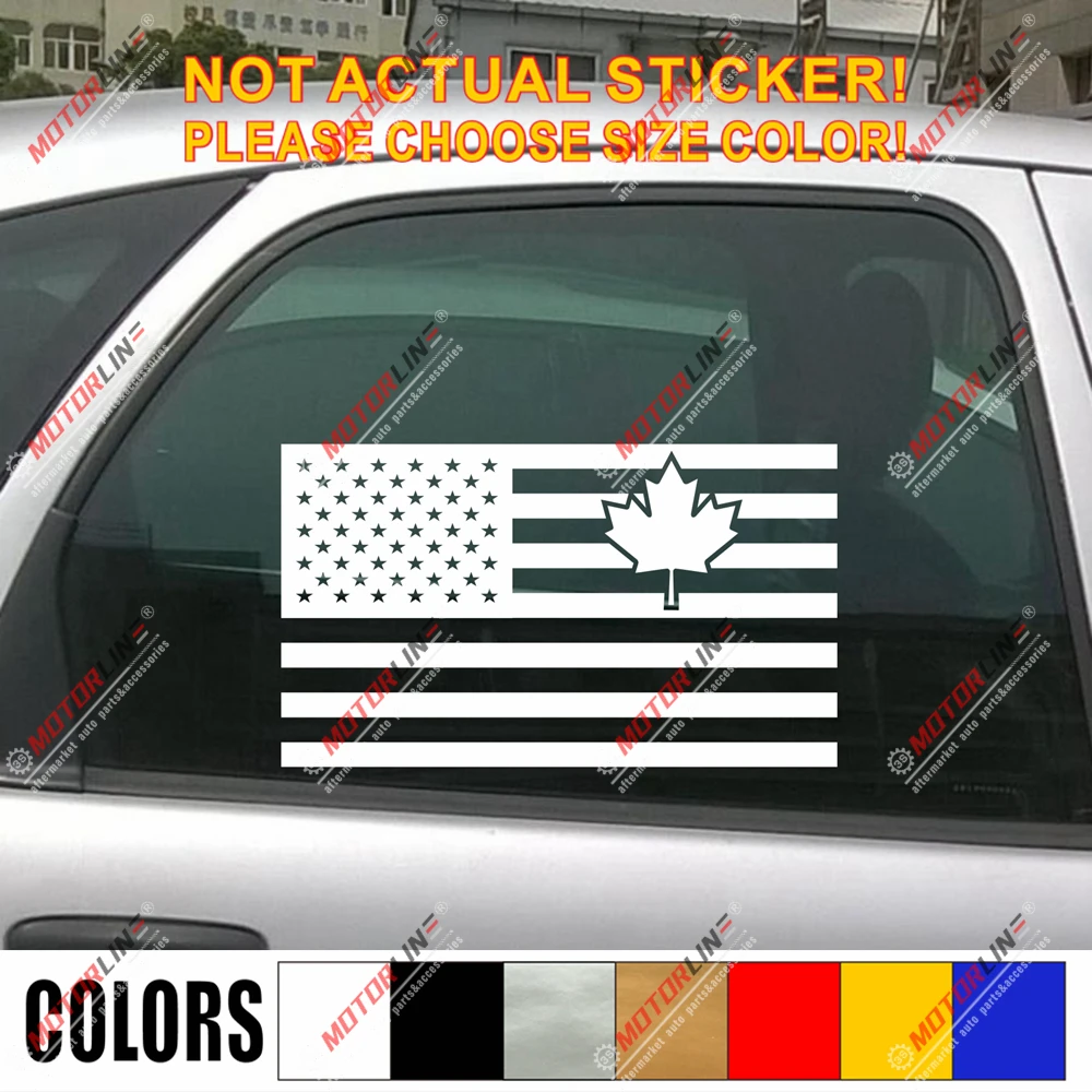 Flag of Canada USA America Friendship Decal Sticker Car Vinyl no bkgrd pick size | Автомобили и мотоциклы
