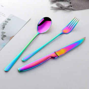 Stainless Steel Cutlery Western Food Dinner Set Tableware Sets Black Dinnerware Talheres Coloridos Christmas Tableware II50DCS
Stainless Steel Cutlery Western Food Dinner Set Tableware Sets Black Dinnerware Talheres Coloridos Christmas Tableware II50DCS