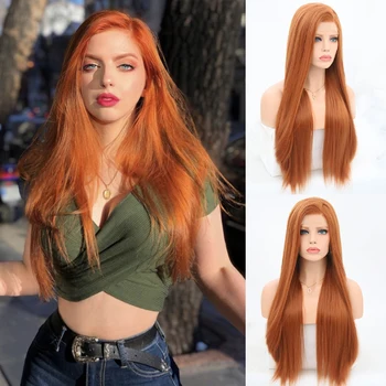 Charisma Syntehtic Wigs Orange Long Straight Hair Lace Front Wig Glueless Heat Resistant Synthetic Lace Front Wig With Side Part
Charisma Syntehtic Wigs Orange Long Straight Hair Lace Front Wig Glueless Heat Resistant Synthetic Lace Front Wig With Side Part