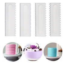 4Pcs/Set Cake Bakeware Comb Cake Scraper Smoother Cream Decorating Pastry Icing Comb