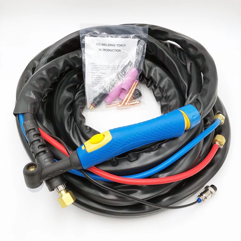WP-18 Water Cooled Argon Arc Welding Torch 4M with blue handle used for TIG welder
WP-18 Water Cooled Argon Arc Welding Torch 4M with blue handle used for TIG welder