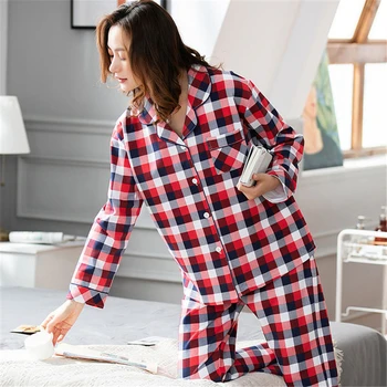 plus size Pajamas women's home service suits cotton long-sleeved trousers spring and autumn sweet lapel sexy nightware Night set
plus size Pajamas women's home service suits cotton long-sleeved trousers spring and autumn sweet lapel sexy nightware Night set