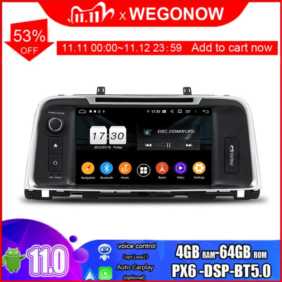 TDA7851 DSP IPS Android 11 0 Octa Core 4G 64GB ROM автомобильный DVD-плеер Bluetooth 5 Wifi GPS карта RDS радио для K5