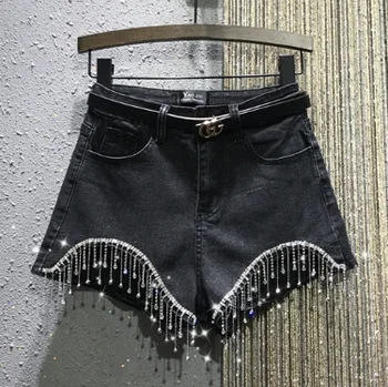 Black Pants Summer Woman Cool Man-made Diamond Tassels High Waist Denim Shorts Hot Pants Women's Slim Jean Shorts Streetwear
Black Pants Summer Woman Cool Man-made Diamond Tassels High Waist Denim Shorts Hot Pants Women's Slim Jean Shorts Streetwear