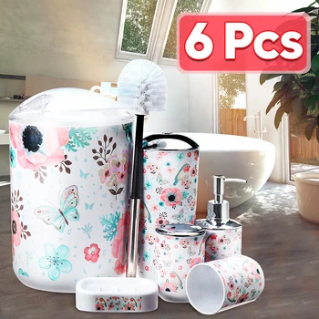 6 Pcs/Set European Plastic Flower And Bird Bathroom Toiletries Lotion Bottle Toothbrush Holder Soap Dish Trash Can Bathroom Sets
6 Pcs/Set European Plastic Flower And Bird Bathroom Toiletries Lotion Bottle Toothbrush Holder Soap Dish Trash Can Bathroom Sets