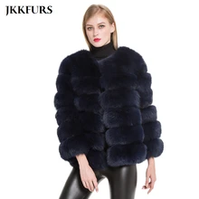 JKKFURS 2019 Женская зимняя меховая верхняя одежда куртки Новая