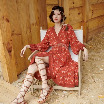 2020 women v neck bohemian dress mid length european sexy backless printed dress lady short sleeve floral sundress
2020 women v neck bohemian dress mid length european sexy backless printed dress lady short sleeve floral sundress