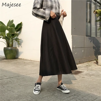 Skirts Women A-line Woolen Solid Mid-calf Womens Skirt All-match Chic Korean Style Simple Student Females Harajuku Elegant Girls
Skirts Women A-line Woolen Solid Mid-calf Womens Skirt All-match Chic Korean Style Simple Student Females Harajuku Elegant Girls
