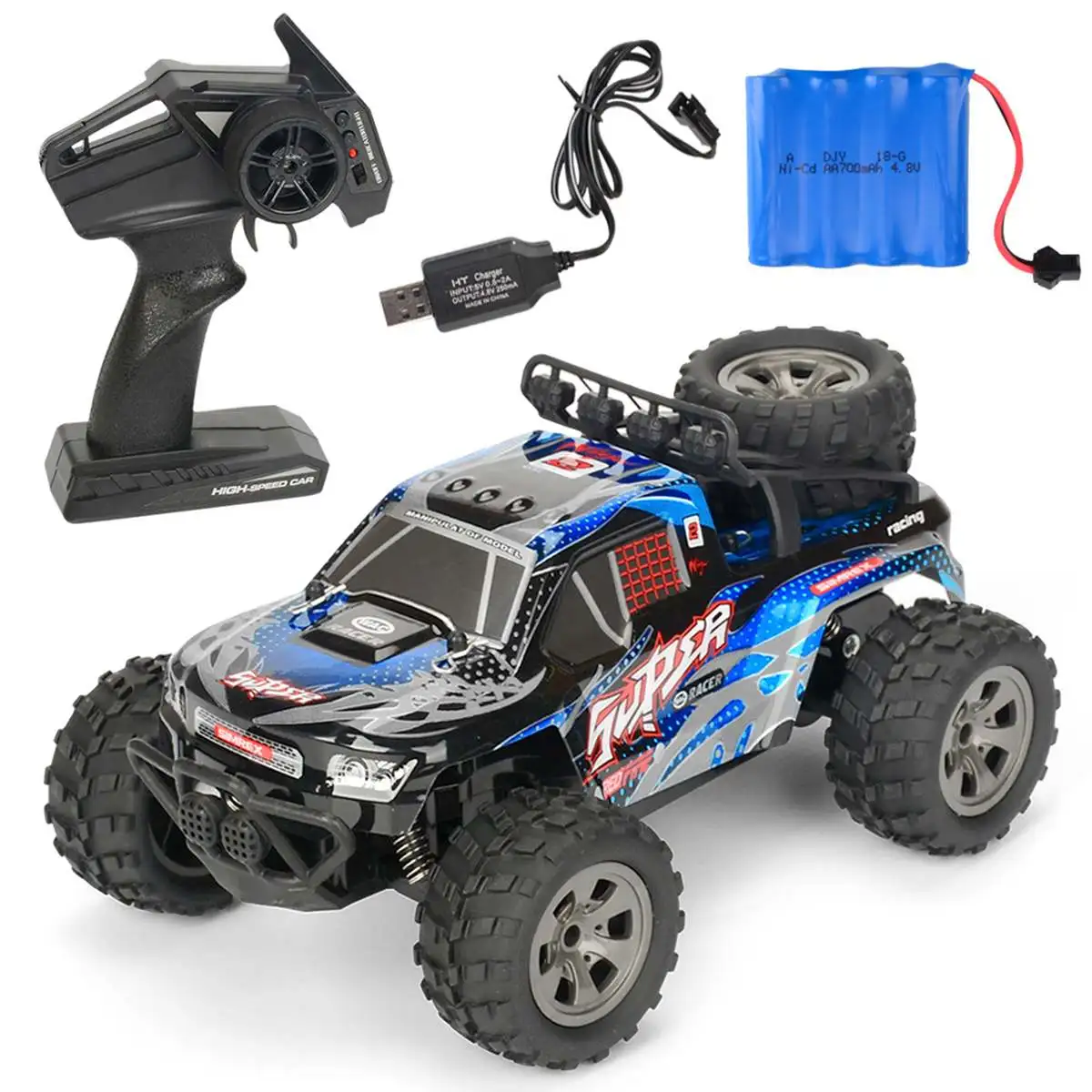 Hot 1:18 4WD RC Cars 2.4G Radio Control RC Cars Toys Model 20km/h High speed Trucks Off-Road Trucks Toys Gift for Children Xms
Hot 1:18 4WD RC Cars 2.4G Radio Control RC Cars Toys Model 20km/h High speed Trucks Off-Road Trucks Toys Gift for Children Xms
