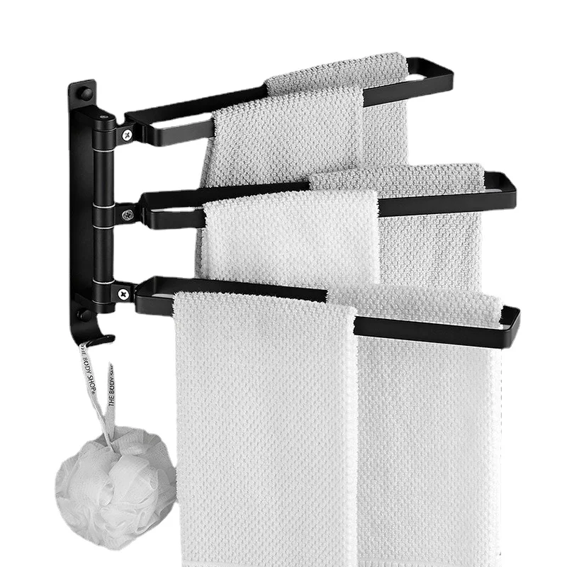 Double pole Towel Hanger Punch-free Bathroom fold Storage shelf Rotatable towel bar Wipes Hanging Rack bedroom Clothing shelf
Double pole Towel Hanger Punch-free Bathroom fold Storage shelf Rotatable towel bar Wipes Hanging Rack bedroom Clothing shelf