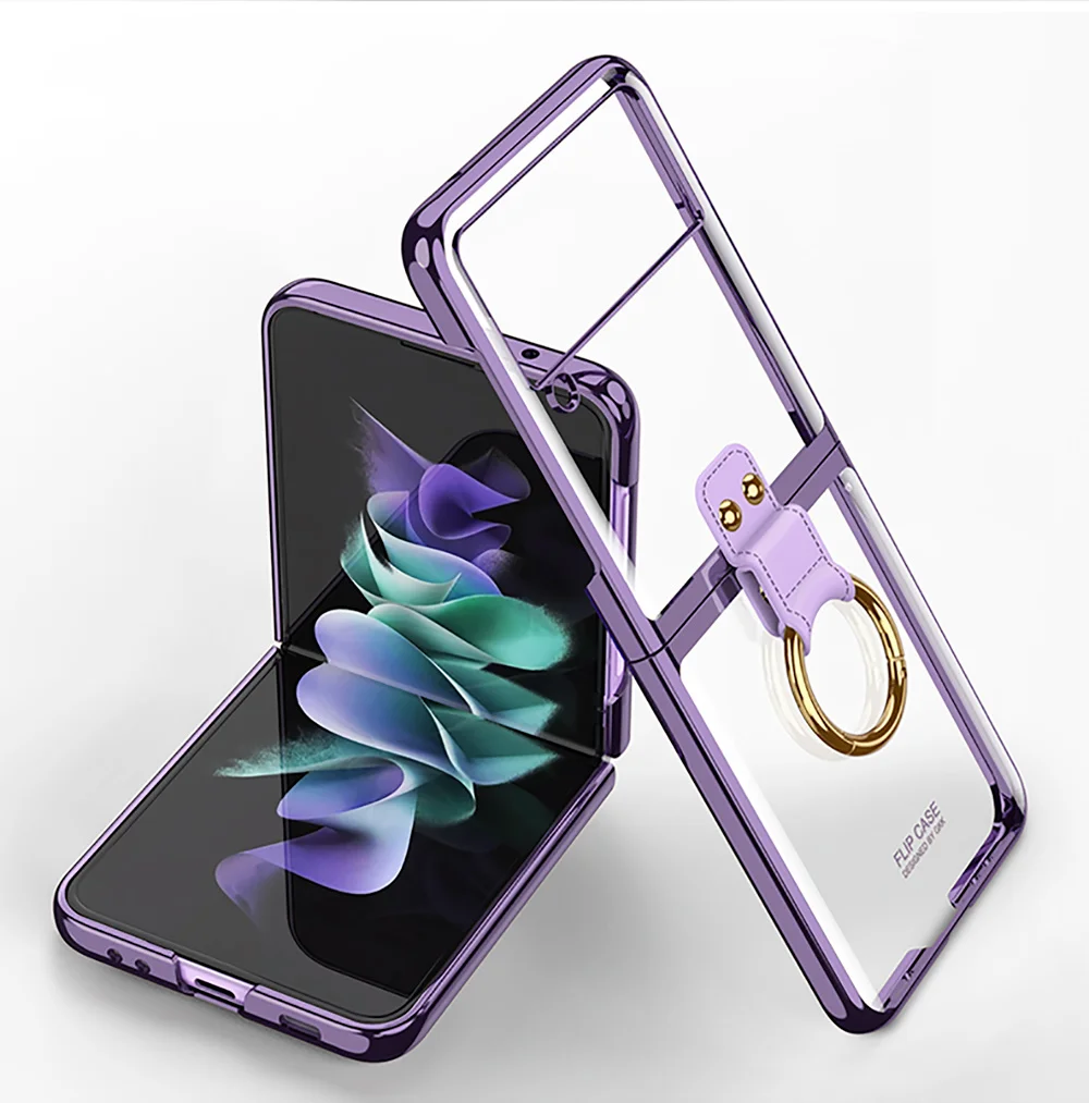 Transparent Case for Samsung Z Flip3 Case with Ring Buckle Luxury Plating Clear Shockproof Shell for Galaxy Z Flip 3 Case
Transparent Case for Samsung Z Flip3 Case with Ring Buckle Luxury Plating Clear Shockproof Shell for Galaxy Z Flip 3 Case