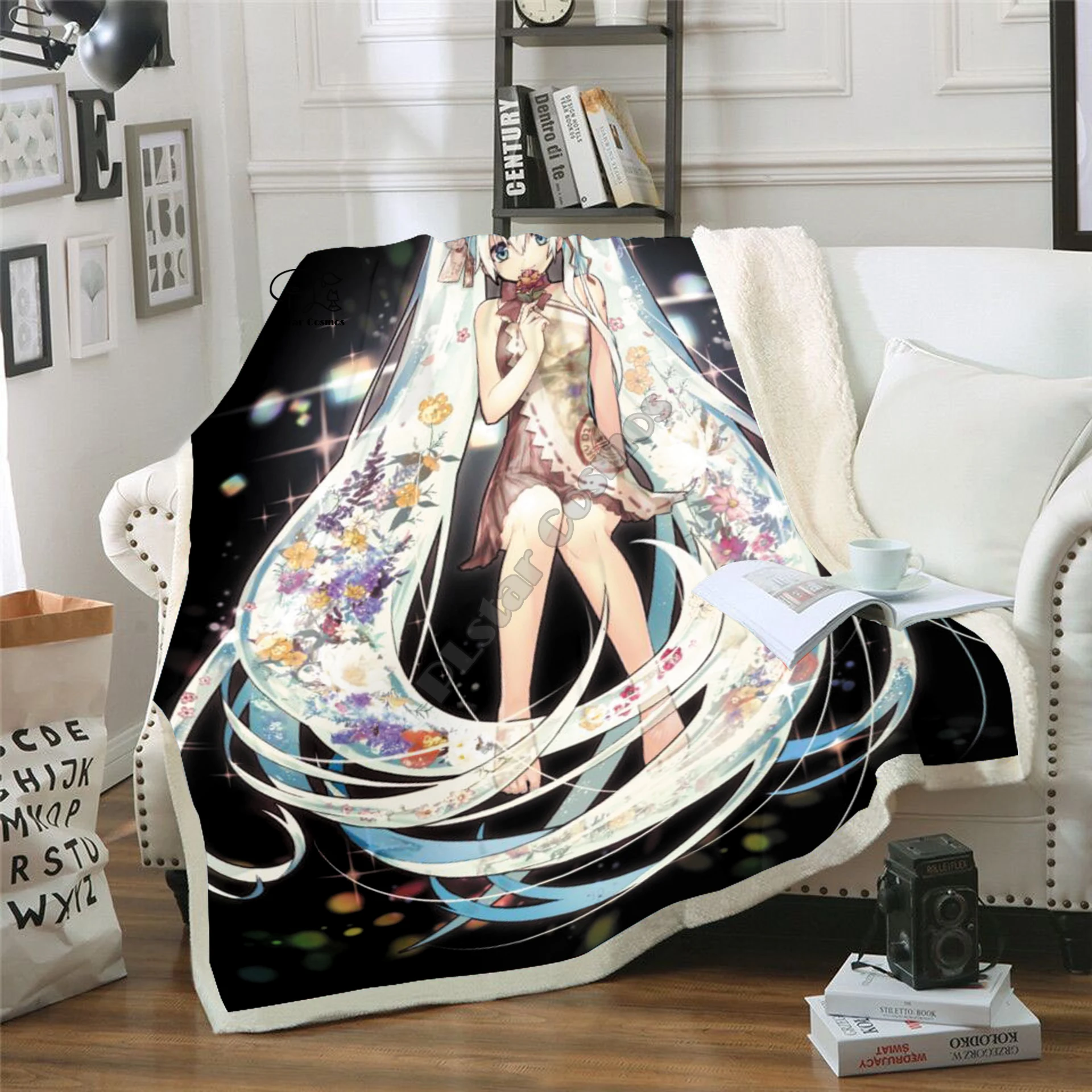 Plstar Cosmos Anime Hatsune Miku funny character Blanket 3D print Sherpa Blanket on Bed Home Textiles Dreamlike style-8
Plstar Cosmos Anime Hatsune Miku funny character Blanket 3D print Sherpa Blanket on Bed Home Textiles Dreamlike style-8