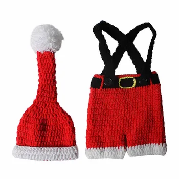 Newborn Baby Photography Props Santa Claus Outfits Handmade Crochet Knitted Costume Baby Christmas Cap Suspender Trousers Set
Newborn Baby Photography Props Santa Claus Outfits Handmade Crochet Knitted Costume Baby Christmas Cap Suspender Trousers Set