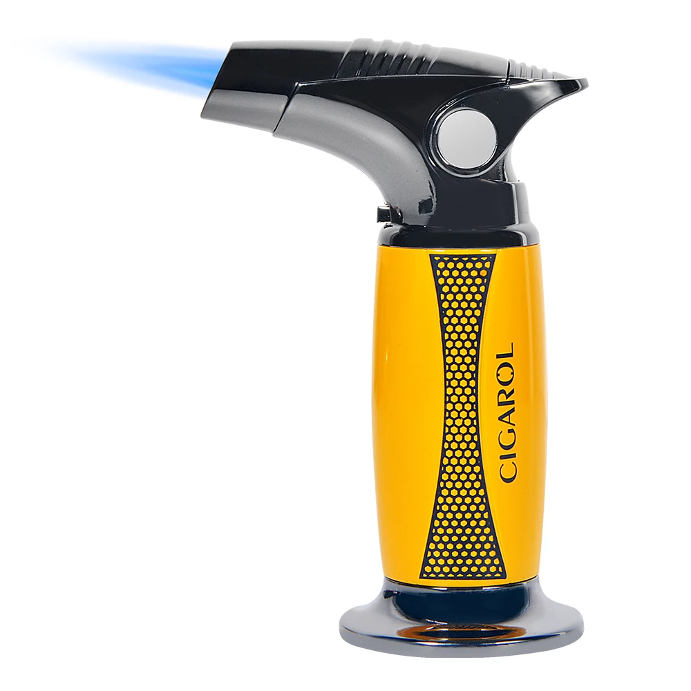 CIGARO Cigar Lighter Triple Jet Flame Torch Lighter Windproof Refillable Butane Torch Lighter with Punch Safety Lock Zinc Alloy
CIGARO Cigar Lighter Triple Jet Flame Torch Lighter Windproof Refillable Butane Torch Lighter with Punch Safety Lock Zinc Alloy
