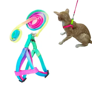 Rainbow Color Nylon Harness Type Cat Leash Small Dogs Rabbits Collar Leash Puppy Pet Lead Rope 1.0*120cm Adjustable Set
Rainbow Color Nylon Harness Type Cat Leash Small Dogs Rabbits Collar Leash Puppy Pet Lead Rope 1.0*120cm Adjustable Set