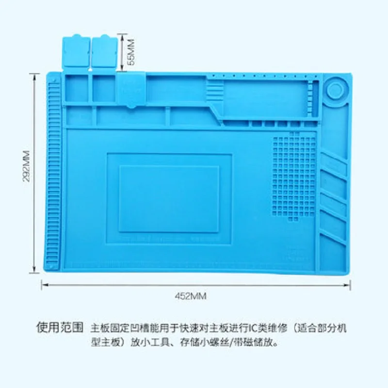 Brneaci High Temperature Resistant Silica Gel Antistatic Insulation Pad With Magnetic Tape Storage Mobile Phone Repair Table 
Brneaci High Temperature Resistant Silica Gel Antistatic Insulation Pad With Magnetic Tape Storage Mobile Phone Repair Table