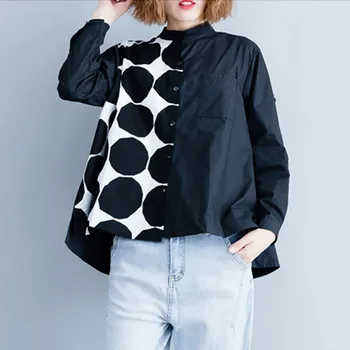 Oversized Women Autumn Long SLeeve Shirts New 2020 Vintage Style Polka Dot Loose Comfortable Female Cotton Casual Tops S1724
Oversized Women Autumn Long SLeeve Shirts New 2020 Vintage Style Polka Dot Loose Comfortable Female Cotton Casual Tops S1724