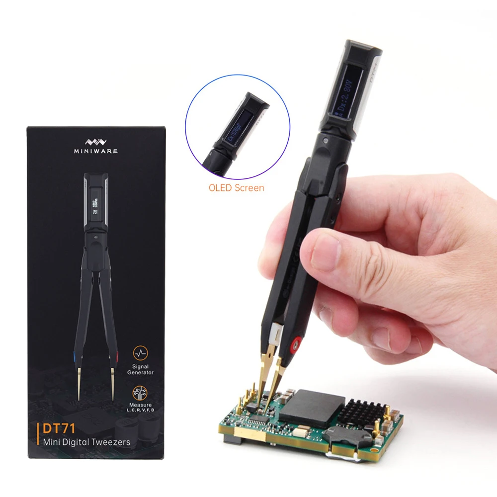 DT71 Mini Digital Smart Tweezers SMD Tester LCR Meter Diode Resistor Capacitor Checker Signal Generator Debugging Reparing Tool
DT71 Mini Digital Smart Tweezers SMD Tester LCR Meter Diode Resistor Capacitor Checker Signal Generator Debugging Reparing Tool