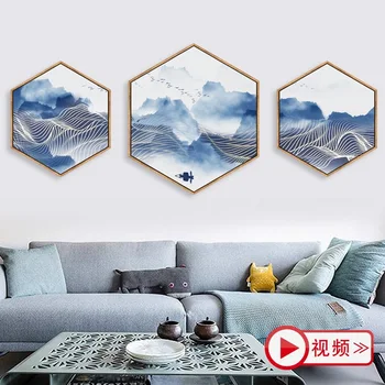 New Chinese Style Creative Light Luxury Hexagonal Living Room Entrance Decorative Painting Spray-print Polygon Ink Landscape Pai
New Chinese Style Creative Light Luxury Hexagonal Living Room Entrance Decorative Painting Spray-print Polygon Ink Landscape Pai