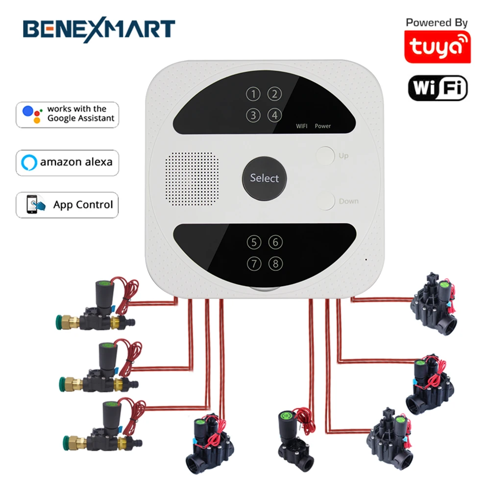 Tuya Smart WiFi 8 Zone Watering Sprinkler Controller Garden Irrigation System Alexa Google Home Water Automatic Timer Controller
Tuya Smart WiFi 8 Zone Watering Sprinkler Controller Garden Irrigation System Alexa Google Home Water Automatic Timer Controller