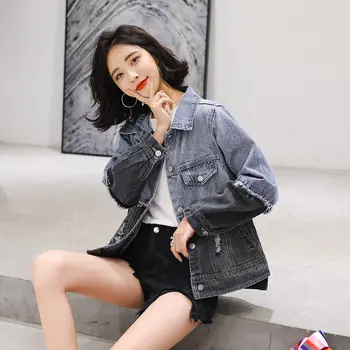 Harajuku Denim Jacket Female Long Sleeve 2020 New Spring Fall Korean Large Size Loose Stitching Jacket Coat Vintage Tops f2960
Harajuku Denim Jacket Female Long Sleeve 2020 New Spring Fall Korean Large Size Loose Stitching Jacket Coat Vintage Tops f2960