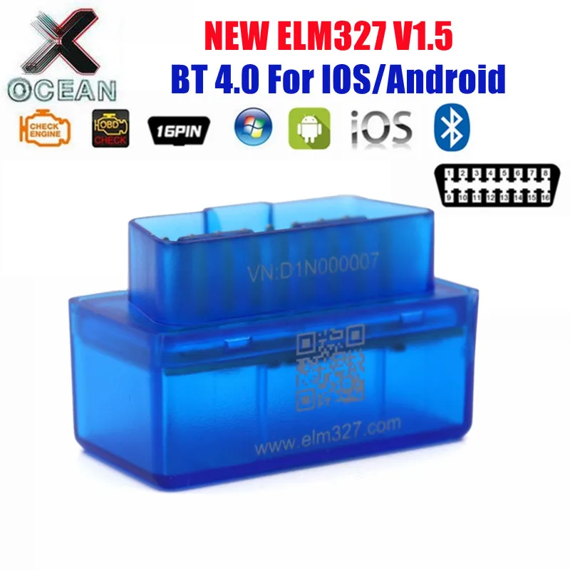 

ELM327 mini V1.5 Bluetooth 4.0 Code Reader Support 9 protocols ELM 327 1.5 OBD2 Diagnostic Interface For IOS Android Windows New