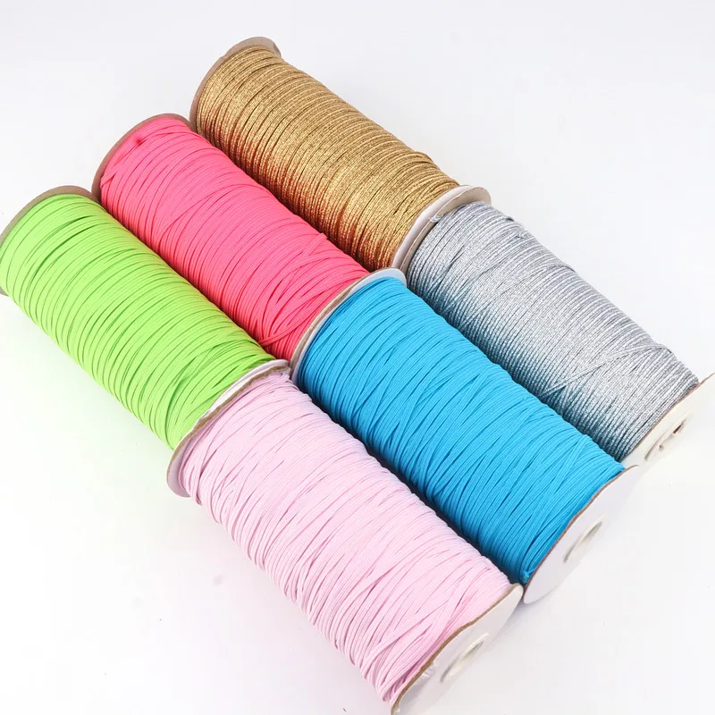 100Yard Colourful 3mm Elastic Band Sewing High Elastic Mask Rope Flat Rubber Band Lace Trim Belt Band Garment Accessory
100Yard Colourful 3mm Elastic Band Sewing High Elastic Mask Rope Flat Rubber Band Lace Trim Belt Band Garment Accessory