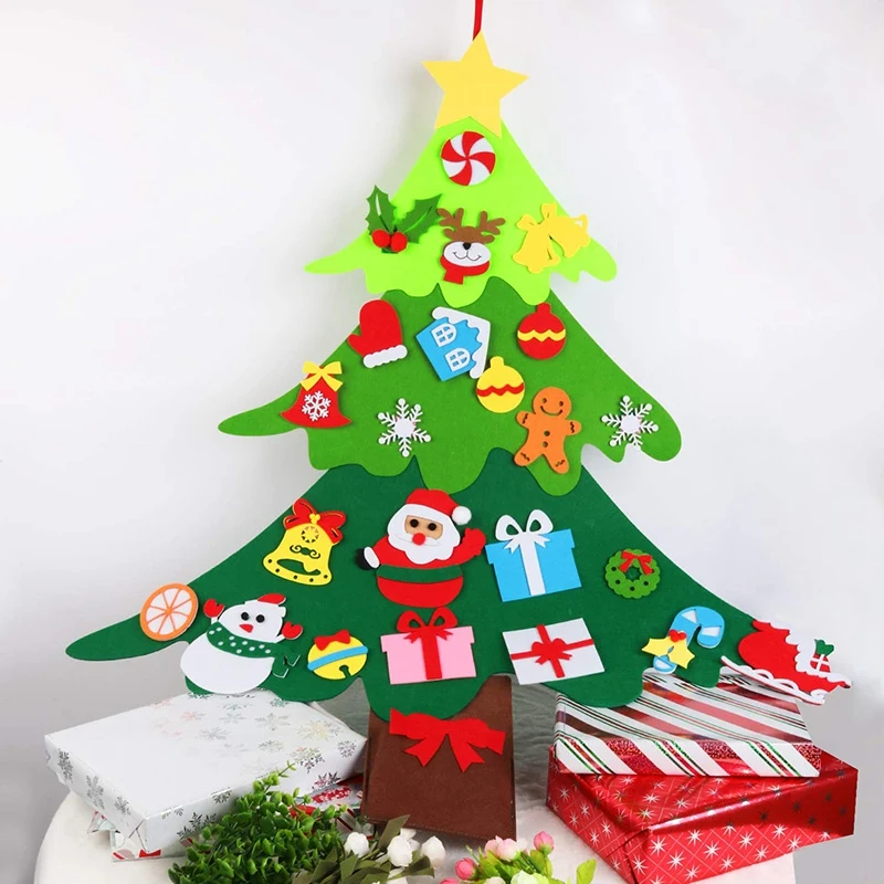 felt christmas tree with 28 ornaments toddler new