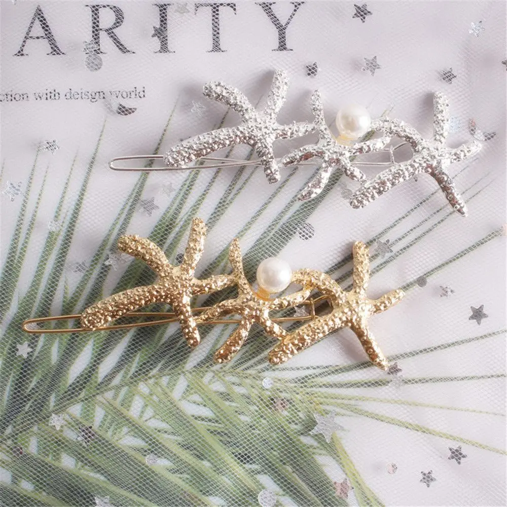 New Ocean Style Minimalist Metal Alloy Frog Bobby Pins Women Girls Texture Starfish Imitation Pearl Beaded Hair Clip Snap Barret
New Ocean Style Minimalist Metal Alloy Frog Bobby Pins Women Girls Texture Starfish Imitation Pearl Beaded Hair Clip Snap Barret