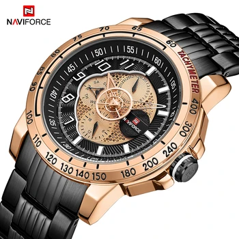 NAVIFORCE New Watches Waterproof Military Clock Stainless-Steel Male Relogio Masculino Business Analog Luminous Quartz Watch Men
NAVIFORCE New Watches Waterproof Military Clock Stainless-Steel Male Relogio Masculino Business Analog Luminous Quartz Watch Men