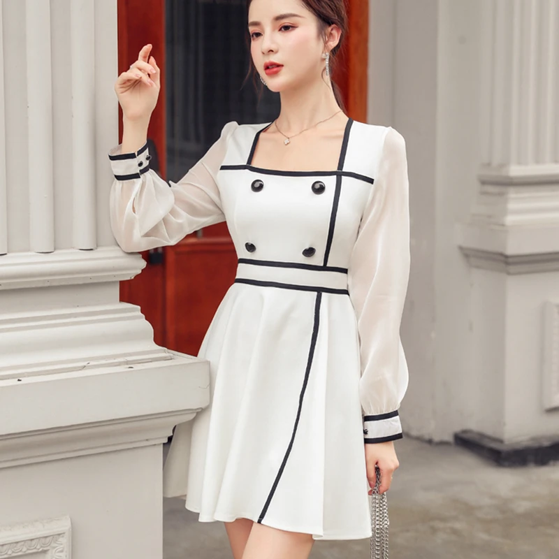 One Piece Mini Dress 2021 Spring Square Collar Full Puff Sleeve Fashion Slim Casual Mini Dress Female Vestidos Women'S Clothing
One Piece Mini Dress 2021 Spring Square Collar Full Puff Sleeve Fashion Slim Casual Mini Dress Female Vestidos Women'S Clothing