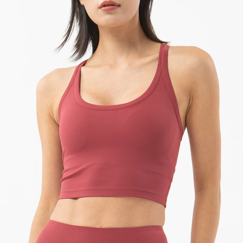 SOISOU Nylon Sports Top Women's Bra Yoga Fitness Gym Breathable Bras Underwear Vest Double Layer Support Bra 6 Colors SOISOU Nylon Sports Top Women's Bra Yoga Fitness Gym Breathable Bras Underwear Vest Double Layer Support Bra 6 Colors