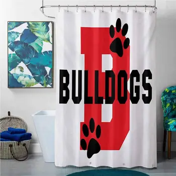 Shower Curtains with Black Women English Bulldog,Paw Print Silhouette and Giant B Letter Background Custom Logo Design,Red Black
Shower Curtains with Black Women English Bulldog,Paw Print Silhouette and Giant B Letter Background Custom Logo Design,Red Black