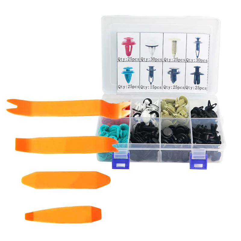 200 Pieces of Boxed Plastic Fasteners with Clip Tool Car Door Panel Bumper Cover Fender Jacket Car Repair Clip Tool Set
200 Pieces of Boxed Plastic Fasteners with Clip Tool Car Door Panel Bumper Cover Fender Jacket Car Repair Clip Tool Set