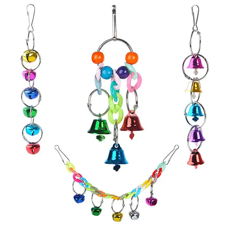 1PCS Parrot Bell Toy Multicolor Wooden Bead Bird Toy Kit Parrot Cage Creative Swing Toys Colorful Birds Chewing Hanging Bell
1PCS Parrot Bell Toy Multicolor Wooden Bead Bird Toy Kit Parrot Cage Creative Swing Toys Colorful Birds Chewing Hanging Bell